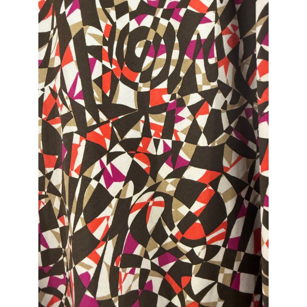 George Skirt Womens Size Large (12-14) Brown Orange Lavender Geometric Pattern - Picture 3 of 4